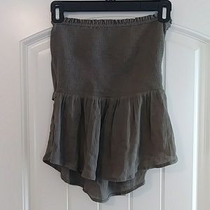 Smocked strapless top